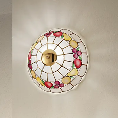 Immagine prodotto di Plafoniera Madreperla Decorato Multicolor 2 Luci D. 30 Cm