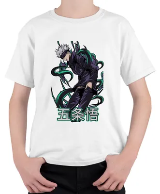 Obrázek produktu pro Jujutsu Kaisen Gojo 五条悟 Anime Otaku Gift Cool páska přes oči Uni dětské tričko, bílá, 116