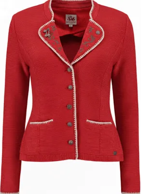 Produktbild von Plan Damen Strickjacke Janker Trachten jacke, Farbe:Rot, Größe:38/M