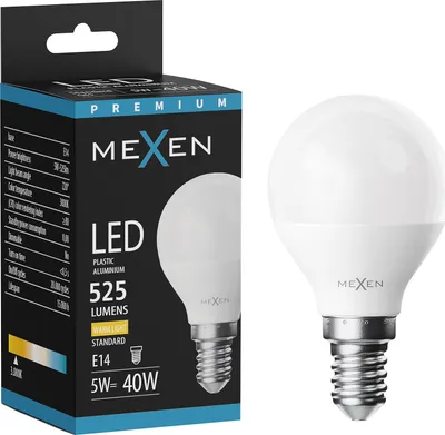 Produktbild von Mexen Nova LED-Glühbirne E14, G45, 5W, Warm - 3000K, 525 lm - L101-E14-0530-01