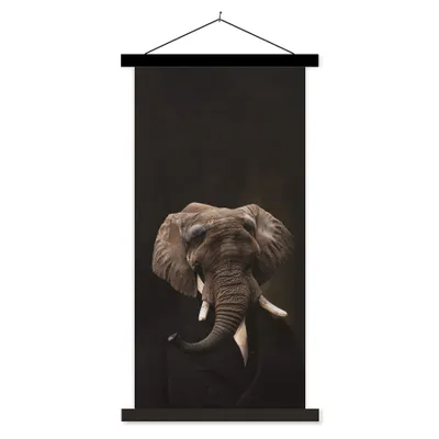 Produktbild von MuchoWow® Textilposter Elefant - Tiere - Kunst 60x120 cm mit schwarzem Rahmen - Magnete