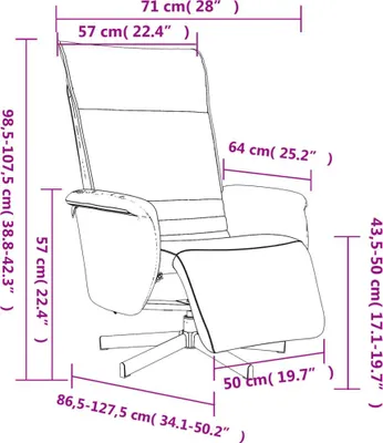 Produktbild von vidaXL Relaxsessel mit Fußteil Grau Kunstleder