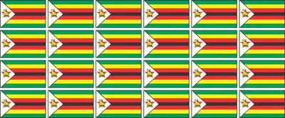 Produktbild von Mini Aufkleber Set - Pack glatt - 33x20mm - selbstklebender Sticker - Simbabwe - Flagge / Banner / Standarte fürs Auto, Büro, zu Hause und die Schule - 24 Stück