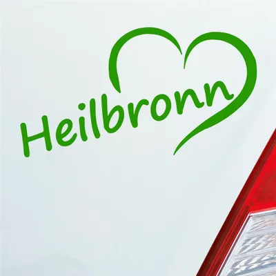 Produktbild von Auto Aufkleber Heilbronn Herz Stadt City Liebe Love Heart 15x8 cm Hellgrün Sticker Heckscheibenaufkleber