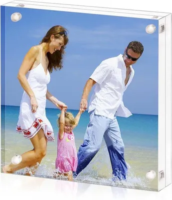 Obrázek produktu pro Akrylový fotorámeček 10 x 10 cm, průhledný, oboustranný, magnetický