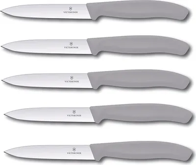 Produktbild von Victorinox | 5er Set Gemüsemesser Tomatenmesser | Swiss Classic 10 cm | Cool Grey | perfekt für präzises Schneiden & Schälen | langlebige Qualität