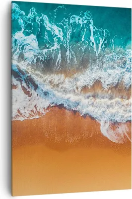 Produktbild von Bild auf Leinwand - Leinwandbild - Einteilig - Sand Wasser Strand - 70x100cm - Wand Bild - Wanddeko - Wandbilder - Leinwanddruck - Wanddekoration - Leinwand bilder - Wandbild - PA70x100-5021