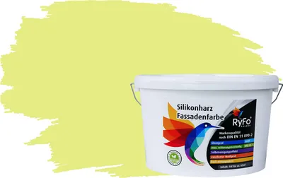 Produktbild von RyFo Colors Silikonharz Fassadenfarbe Lotuseffekt Trend Avocadogrün 10l - bunte Fassadenfarbe, weitere Grün Farbtöne und Größen erhältlich, Deckkraft Klasse 1