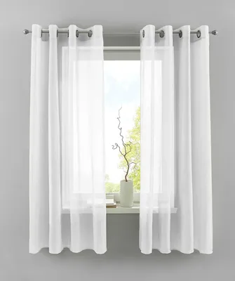 Produktbild von Ösengardinen Set 2er HxB 175x140 cm Weiß Transparent Basel Vorhang Store