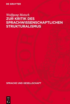 Produktbild von Zur Kritik des sprachwissenschaftlichen Strukturalismus