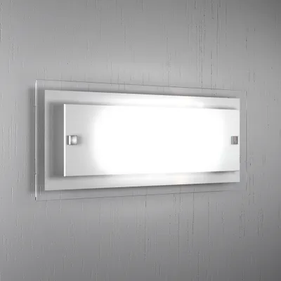 Immagine prodotto di Applique Moderna Tray Metallo E Vetro Bianco 2 Luci E27