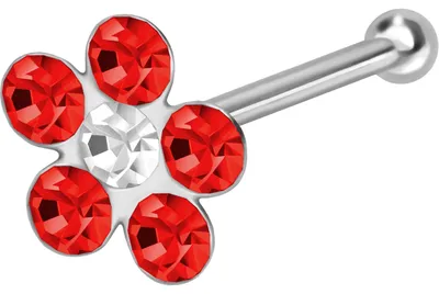 Produktbild von Nasenpiercing, Nasenstecker 925er Silber Nasenstecker Pin KRISTALLBLUME