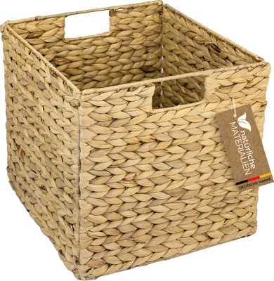 Produktbild von HMF 37240 Aufbewahrungskorb, Korb geflochten aus Wasserhyazinthe passend für Kallax, 32 x 34,5 x 32 cm