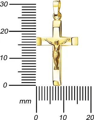 Produktbild von 585 Gold-Kruzifix 750 Gold 18 Karat Kreuz-Anhänger Jesus Christus Kettenanhänger mit Schmuck-Etui  Mit Panzerkette  - Kettenlänge 60 cm.