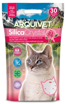 Obrázok produktu pre Arquivet, stelivo pre mačky, silikagél, vôňa ruže, 3,8 l