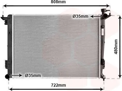 Produktbild von VAN WEZEL 82002285 Kühler Wasserkühler Motorkühler für HYUNDAI ix35 (LM, EL, ELH) für KIA SPORTAGE (SL)
