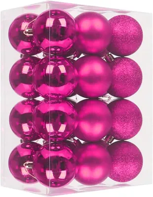 Weihnachtskugeln 24 Stk. 3 cm, Glitzer/Matt/Glanz, bruchsicher