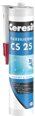 Produktbild von Ceresit Silikon Feuchtraumsilikon Sanitärsilikon Schimmel- & Pilzhemmend 280ml - grau
