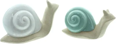Produktbild von Deko-Figur Schneckenrennen, 2er Set, Porzellan