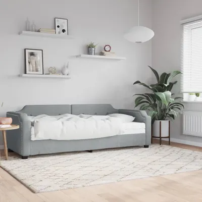 Immagine prodotto di Maison Exclusive - Divano letto con materasso grigio chiaro 90x190 cm in tessuto