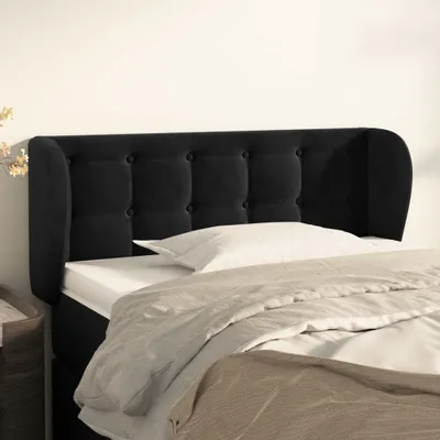 Produktbild von vidaXL Kopfteil mit Ohren Schwarz 103x23x78/88 cm Samt - Kopfteil - Kopfteile - Bett-Kopfteil - Bettkopfteil