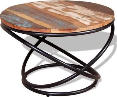 Immagine prodotto di The Living Store Tavolino in legno massiccio antico 60x60x40 cm