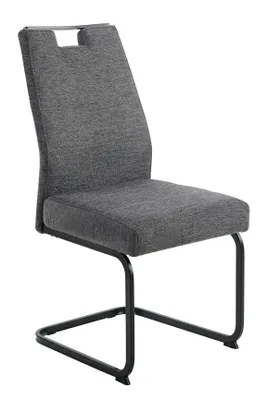 Produktbild von Hela Tische, Esszimmerstuhl Freischwinger Kerstin, Bezug Webstoff Anthrazit, XL Sitzbreite, FEDERKORB, Griff, Vierkantgestell, 140kg belastbar