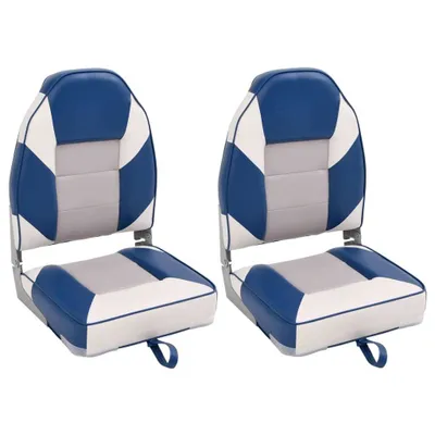 Image de Sièges de bateau pliables lot de 2 à dossier haut 39x43x58 cm