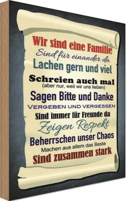 Produktbild von vianmo Holzschild 30x20 cm wir sind eine Familie zusammen Freunde