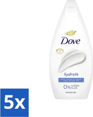 Produktbild von Dove Hydrate Duschgel – Sulfatfrei – 250 ml - Vorteilspack - 5 Stücke