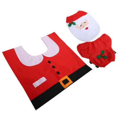 Image de Abattant de toilettes, set d'abattants de toilettes, abattant de toilettes du Père Noël, décoration de Noël