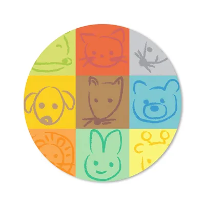 Produktbild von MuchoWow® Mauspad Mousepad Tiere - Muster - Kinder - Regenbogen 20x20 cm - Mousepads - Maus Mat - Pad - Mausunterlage - Schreibtischmatte