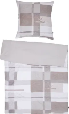 Produktbild von Bettwäsche Sansibar Cliff (2 tlg), 135x200 cm, 100% Baumwolle, Karo Design, taupe