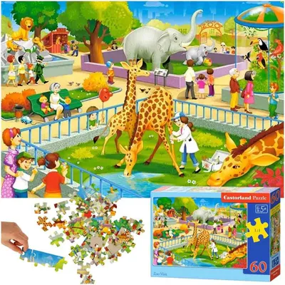 Produktbild von CASTORLAND Puzzle 60el. Zoobesuch - Zoosafaritiere 5+