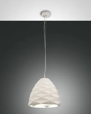 Produktbild von Duchessa Pendelleuchte aus Metall und weißer Keramik, Ø 300 mm, E27 40-W-Fassung, Smart Luce-kompatibel, Schutzklasse 1, elegantes Design