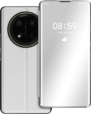 Produktbild von Avizar, Spiegel-Klappetui für Honor Magic 7 Lite mit Ständerfunktion, Silber