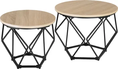 Produktbild von tectake® 2er Set Couchtisch Benham mit höhenverstellbaren Kunststofffüßen