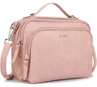 Productafbeelding van Dameshandtasje, klein, met rits, crossbody, kunstleer, roze, 23,7 x 5,4 x 16,7 cm