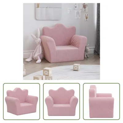 Produktbild von The Living Store Kindersofa Rosa Weich Plüsch