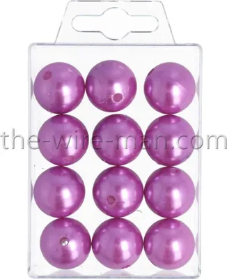 Produktbild von 12 Kunstperlen 20 mm Wachsperlen Dekoperlen Bastelperlen mit Bohrung violett