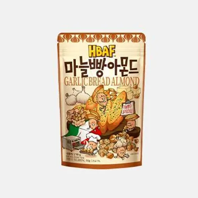 Produktbild von Hbaf | Gebrannte Mandeln - 120g - Knoblauchbrot-geschmack - Glutenfrei - Snack