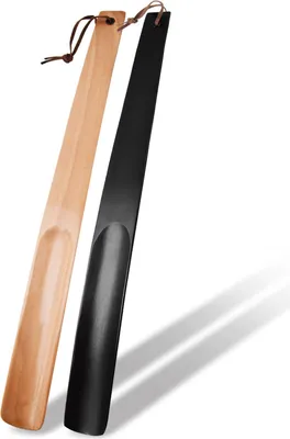 Produktbild von 2 Stück Schuhanzieher, langer Schuhanzieher aus Holz, langer Schuhzieher