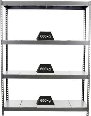 Produktbild von PROREGAL Schwerlastregal METAL BEAST FOUR | HxBxT 200x180x60cm | Fachlast 600kg | Grau