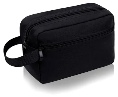 Produktbild von Kulturbeutel für Herren und Damen, große Kosmetiktasche mit doppeltem Reißverschluss, Reise-Kulturbeutel für Toilettenartikel
