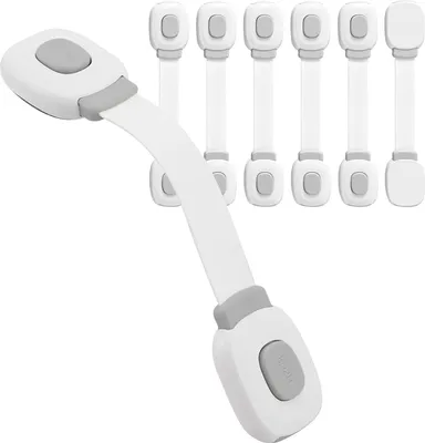 Produktbild von Sichere Schubladenverriegelungen, grau, 6 Stück, kindersicher