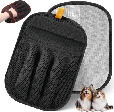 Produktbild von Tierhaarentferner Handschuh,2 Stš¹ck Elektrostatischer Hundehaare Haarentfernungshandschuh,Fellmagnet Katzenhaarentferner Doppelseitig fš¹r Hunde & Katzen Wiederverwendbar