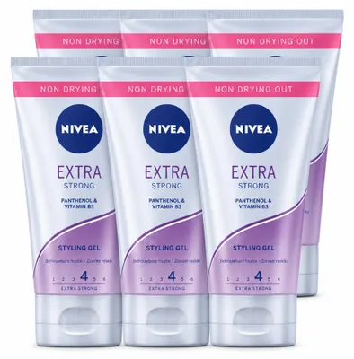 Imagen del producto de 6 x Gel de peinado NIVEA Extra Fuerte - 150 ml - Paquete económico - 6 unidades