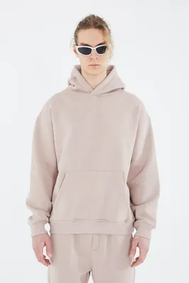 Produktbild von Ossy Homer Oversize Hoodie einfarbig Basic Baumwolle Premium Herren & Damen Kapuzenpullover Uni XXL Beige