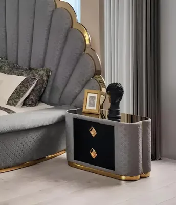 Produktbild von Schlafzimmer Bett 2x Nachttische Luxus Betten Set Komplett Design Möbel 3tlg.