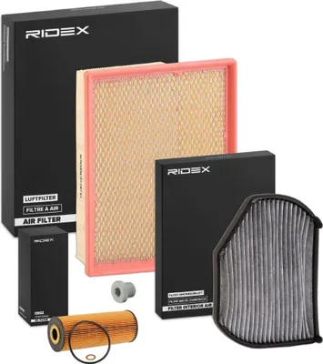 Produktbild von RIDEX Filterset Inspektionspaket Filtersatz passend für MERCEDES-BENZ C-Klasse Limousine (W202) CLK (C208) CLK Cabriolet (A208) C-Klasse T-modell